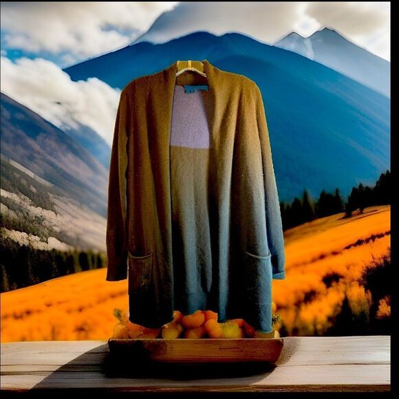 360 cashmere womans sweater cardigan XS black blue comfy CABINCORE capsule basic - Picture 1 of 12